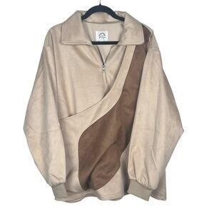 Riikyu Kangaroo Pouch Large Unisex Scuba Suede Pullover Pet Carrier 1/4 Zip